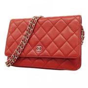 Pre-owned Leather wallets Chanel Vintage , Red , Dames