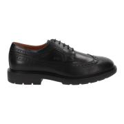 Heren leren veterschoenen Nerogiardini , Black , Heren