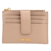 Pre-owned Leather wallets Prada Vintage , Beige , Dames