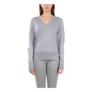 V-hals wollen trui met cut-out details Akep , Gray , Dames