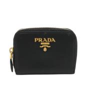 Pre-owned Leather wallets Prada Vintage , Black , Dames