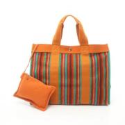 Pre-owned Canvas handbags Hermès Vintage , Orange , Dames