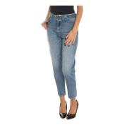 Hoge taille katoenen jeans met riem Liu Jo , Blue , Dames