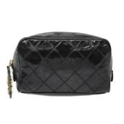 Pre-owned Leather clutches Chanel Vintage , Black , Dames