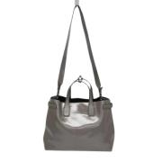 Pre-owned Leather handbags Burberry Vintage , Gray , Dames