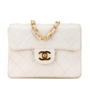 Pre-owned Leather crossbody-bags Chanel Vintage , White , Dames