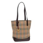 Pre-owned Canvas shoulder-bags Burberry Vintage , Beige , Dames