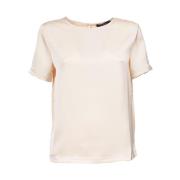 Raso T-shirt met jersey inzet Max Mara Weekend , Beige , Dames