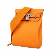 Pre-owned Leather crossbody-bags Hermès Vintage , Orange , Dames