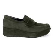 Bosgroene Mocassin-Stijl Platte Schoenen Pons Quintana , Green , Dames