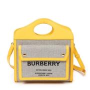 Pre-owned Canvas handbags Burberry Vintage , Yellow , Dames