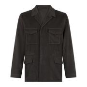 Garment Dyed Cashmere Field Jacket Boglioli , Gray , Heren