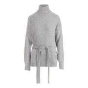 Grijze Wollen Mix Hoge Kraag Trui Wild Cashmere , Gray , Dames