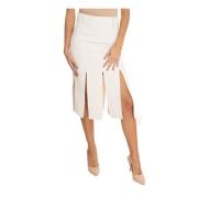 Rok met splitzoom en logotong Liu Jo , Beige , Dames