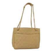 Pre-owned Leather shoulder-bags Chanel Vintage , Beige , Dames