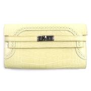 Pre-owned Leather wallets Hermès Vintage , White , Dames