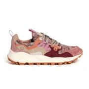 Roze Suède Sneakers voor Vrouwen Flower Mountain , Multicolor , Dames