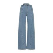 Iconische Achtersteek Katoenen Jeans Maison Margiela , Blue , Dames