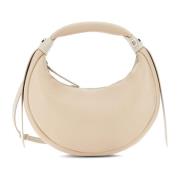 Zijdezachte Nappa Leren Hobo Tas Hogan , Beige , Dames