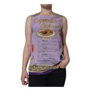 Paarse Zijden Caponata Print Tanktop Dolce & Gabbana , Purple , Dames