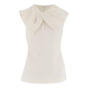 Witte mouwloze top met draperie detail Jil Sander , White , Dames