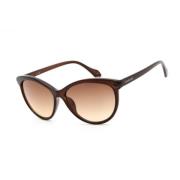 Bruine Plastic Dames Zonnebril Calvin Klein , Brown , Dames