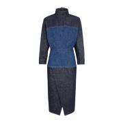 Denim Gecombineerde Jurk Fendi , Blue , Dames