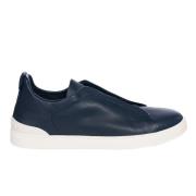 Blauwe Triple Stitch Sneakers Ermenegildo Zegna , Blue , Heren