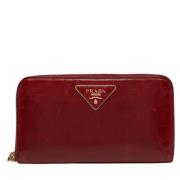 Pre-owned Leather wallets Prada Vintage , Red , Dames