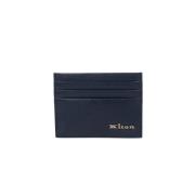 Leren Creditcardhouder Kiton , Blue , Heren