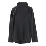 Hoge hals katoenen hoodie met zijrits N21 , Black , Dames