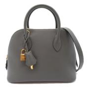 Pre-owned Leather handbags Hermès Vintage , Gray , Dames