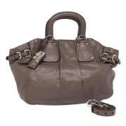 Pre-owned Leather prada-bags Prada Vintage , Gray , Dames