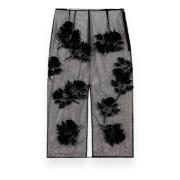 Bloemen Borduur Rok Blumarine , Black , Dames