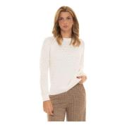 Ribgebreide Ronde hals Trui Boss , White , Dames