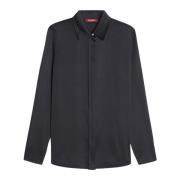 Zijden Klassieke Shirt Zwart Max Mara , Black , Dames