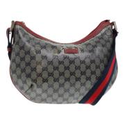 Pre-owned Coated canvas shoulder-bags Gucci Vintage , Gray , Dames