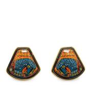 Pre-owned Fabric earrings Hermès Vintage , Blue , Dames