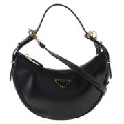 Pre-owned Leather shoulder-bags Prada Vintage , Black , Dames