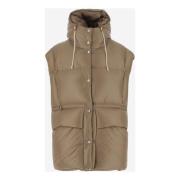 Beige Nylon Gewatteerd Vest Italië Jil Sander , Beige , Dames