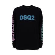 Heren Sweater Zwart Dsquared2 , Black , Heren