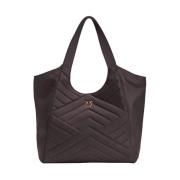 Stijlvolle Leren Tas Pinko , Brown , Dames