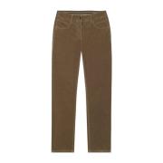 Fluwelen Cropped Broek Hoge Stretch Luisa Cerano , Brown , Dames