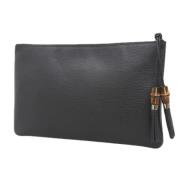 Pre-owned Leather clutches Gucci Vintage , Black , Dames