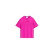 Geborduurd Katoenen T-shirt Casual Stijl Lanvin , Pink , Dames