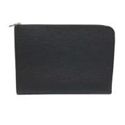 Pre-owned Leather clutches Louis Vuitton Vintage , Black , Dames