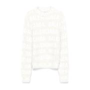 Witte Wollen Gebreide Trui Balenciaga , White , Dames