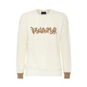 Heren Crewneck Sweatshirt, Katoen Disclaimer , White , Heren