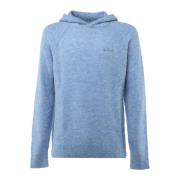 Blauwe hoodie met logo, lange mouwen MC2 Saint Barth , Blue , Heren