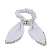 Pre-owned Leather hair-accessories Chanel Vintage , White , Dames